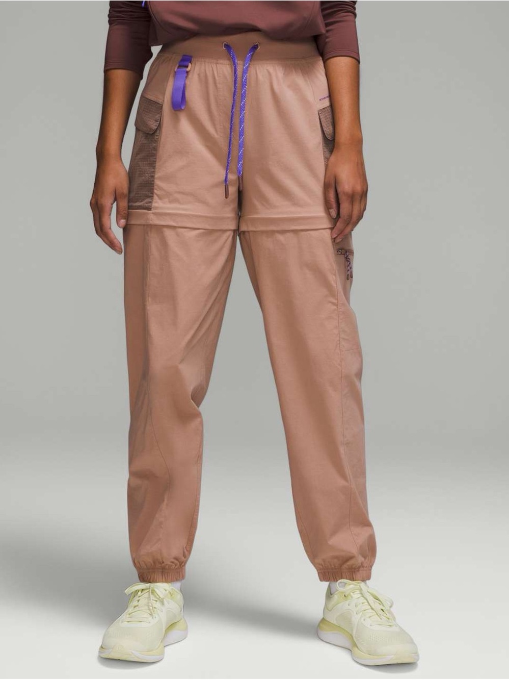 Lululemon Convertible High-Rise Hiking Jogger in Pink Clay/Light electric indigo